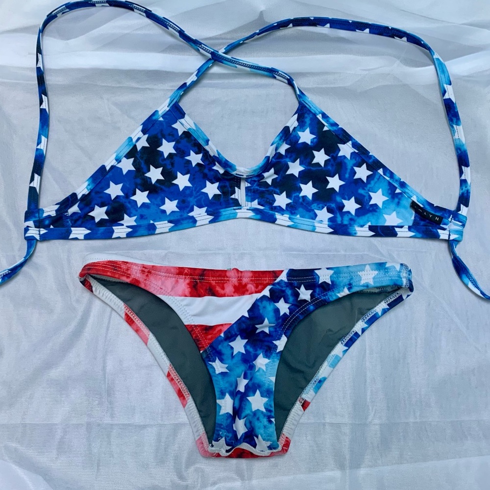 JOLYN set Americana/American flag top/bottoms (XS)